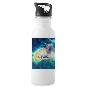 Geometrie Space Kunst (Hipster Green) - Handycase - Trinkflasche mit integriertem Trinkhalm - Weiß - Rechts