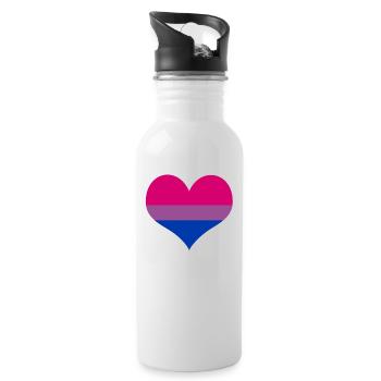 Drapeau Fierté Bisexuelle - Gourde avec paille intégrée - blanc - Droite
