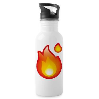 Smiley Fire - Gourde avec paille intégrée - blanc - Droite