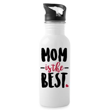 Mom is the best - Water bottle with straw - white - Right