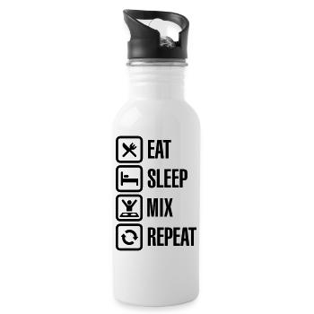 Eat Sleep Mix repeat - Water bottle with straw - white - Right