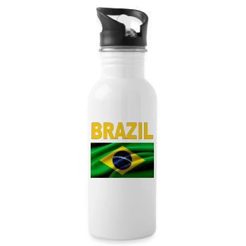BRASILIEN - Trinkflasche mit integriertem Trinkhalm - Weiß - Rechts