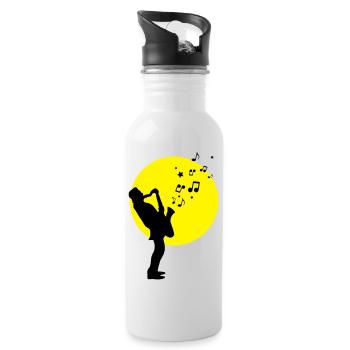 Musik - Musiker Jazz - Trinkflasche mit integriertem Trinkhalm - Weiß - Rechts