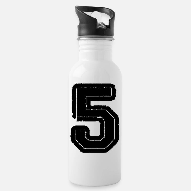 5 - Trinkflasche mit integriertem Trinkhalm - Weiß