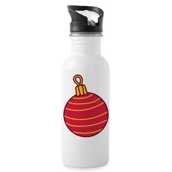 Schoene Christbaumkugel Design - Trinkflasche mit integriertem Trinkhalm - Weiß - Rechts