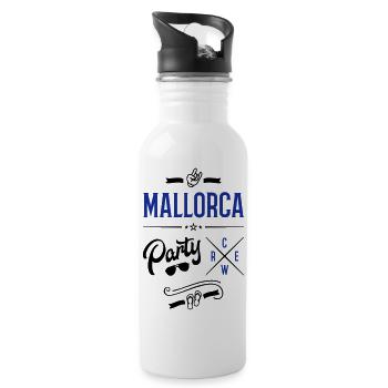 mallorca party crew - Trinkflasche mit integriertem Trinkhalm - Weiß - Rechts