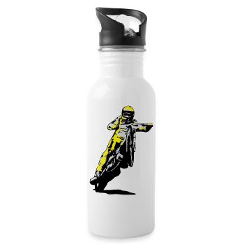 Speedway - Trinkflasche mit integriertem Trinkhalm - Weiß - Rechts