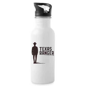 texas ranger design avec un cow-boy - Gourde avec paille intégrée - blanc - Droite