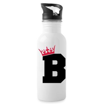 buchstabe_b_king_02 - Trinkflasche mit integriertem Trinkhalm - Weiß - Rechts