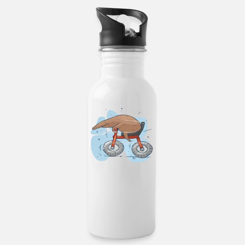Taupe sur le vélo - Gourde avec paille intégrée - blanc
