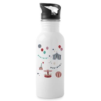 Amusement park - Water bottle with straw - white - Right