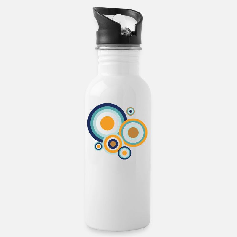 Popkreise - funky - Trinkflasche mit integriertem Trinkhalm - Weiß