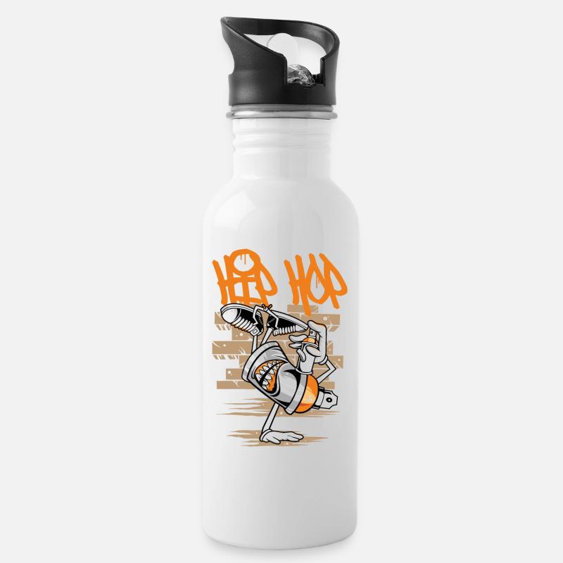 Breakdance B-Boy Streetdance Design Hip Hop Danse - Gourde avec paille intégrée - blanc