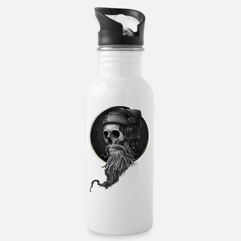 Crâne viking - Gourde avec paille intégrée - blanc