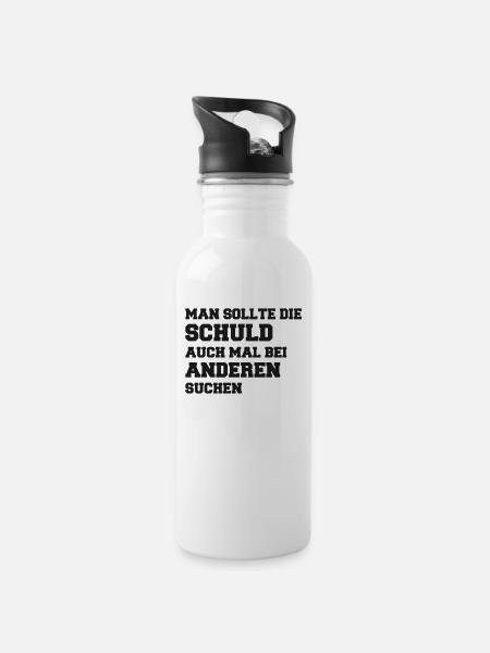 sprüche, lustige sprüche, lustige, humor, spruch - Trinkflasche mit integriertem Trinkhalm - Weiß