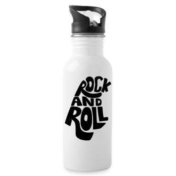 Rock and Roll, musique, musicien guitariste guitare * - Gourde avec paille intégrée - blanc - Droite