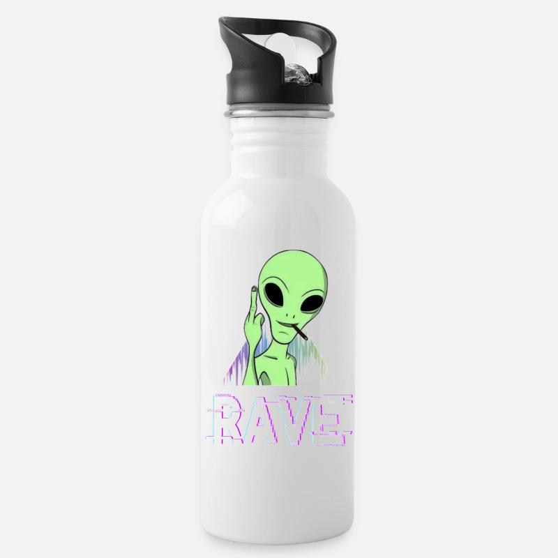 Rave - Trinkflasche mit integriertem Trinkhalm - Weiß