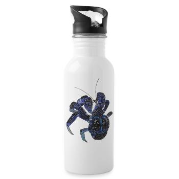 Voleur de palmier crabe bleu Birgus latro ermite kre - Gourde avec paille intégrée - blanc - Droite