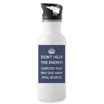 KEEP CALM ENEMY - Water bottle with straw - white - Right