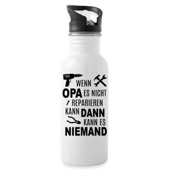 Bester Opa Familie Gr0ßvater Geschenkidee Werkzeug - Trinkflasche mit integriertem Trinkhalm - Weiß - Rechts