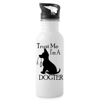 Dog dog - Water bottle with straw - white - Right