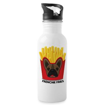 Frenchie Fries - Trinkflasche mit integriertem Trinkhalm - Weiß - Rechts