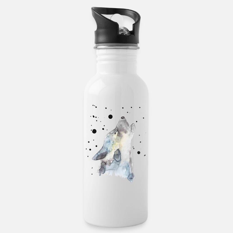 Lupo - Trinkflasche mit integriertem Trinkhalm - Weiß