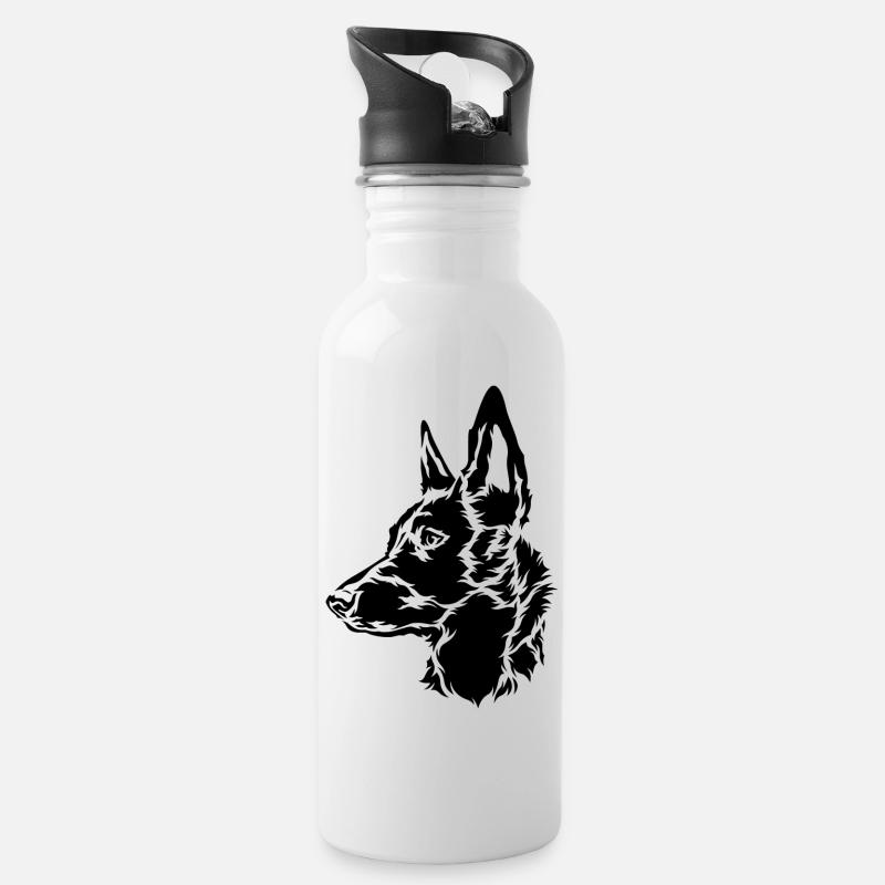 Berger Malinois Holland Herder - Gourde avec paille intégrée - blanc