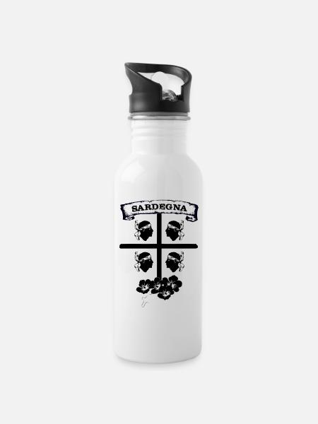 Sardegna - Water bottle with straw - white