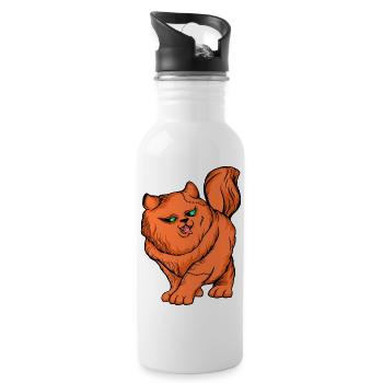 Lustige Katzen 25 - Trinkflasche mit integriertem Trinkhalm - Weiß - Rechts