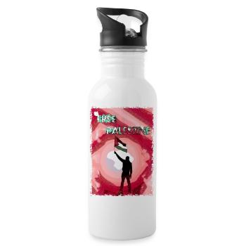 Kostenlose Palästina-Flagge P5 - Trinkflasche mit integriertem Trinkhalm - Weiß - Rechts