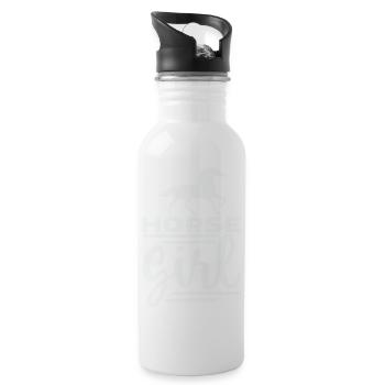 Horse Girl - Water bottle with straw - white - Right