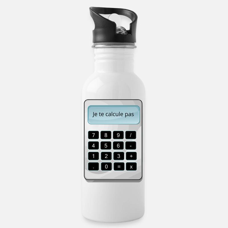 Je te calcule pas humour math matheux calculette - Gourde avec paille intégrée - blanc