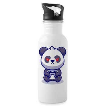Panda Gaming T-SHIRT - Water bottle with straw - white - Right