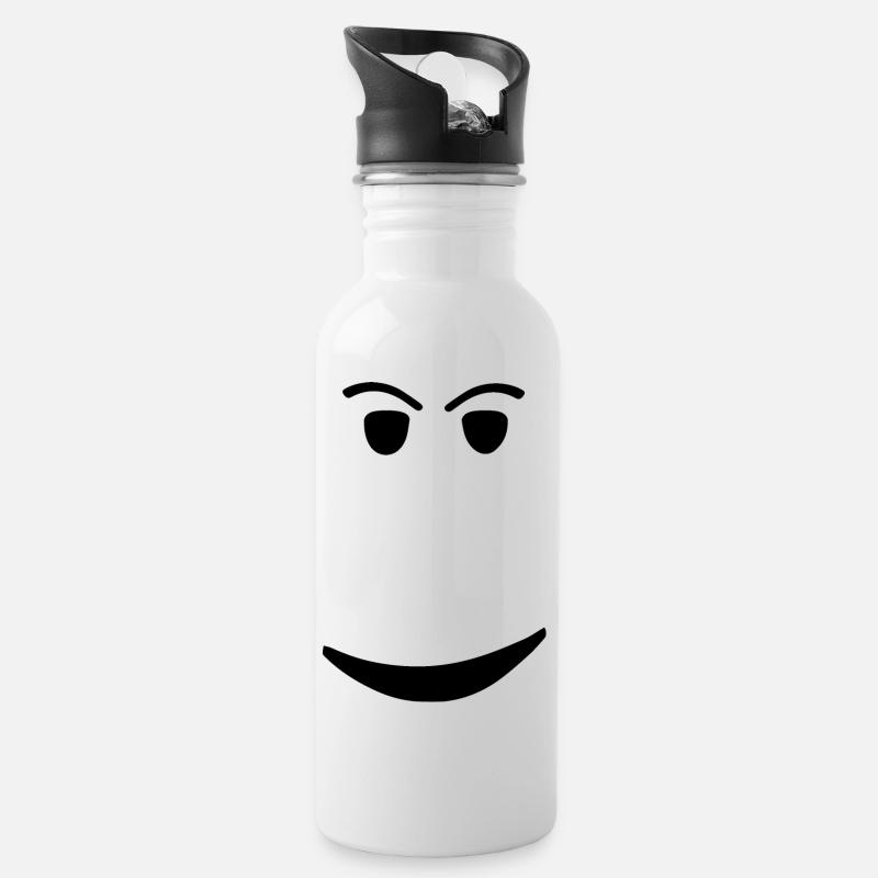 ROBLOX CHILL FACE - Gourde avec paille intégrée - blanc