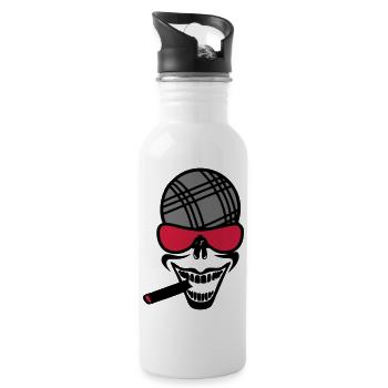 petanque smile cigard bezel head smi - Water bottle with straw - white - Right