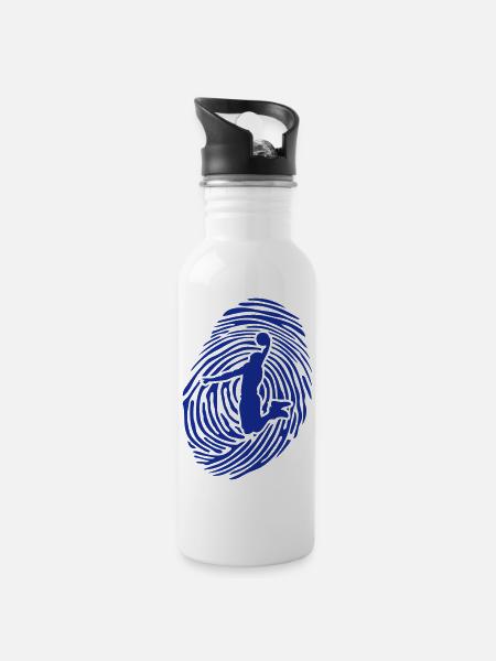 Basketball Fingerabdruck Dunk - Trinkflasche mit integriertem Trinkhalm - Weiß