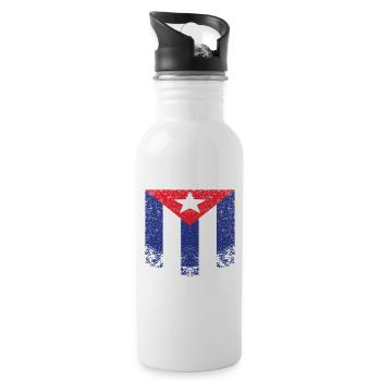 Vintage Free Cuba - Cuba Flag - Gourde avec paille intégrée - blanc - Droite