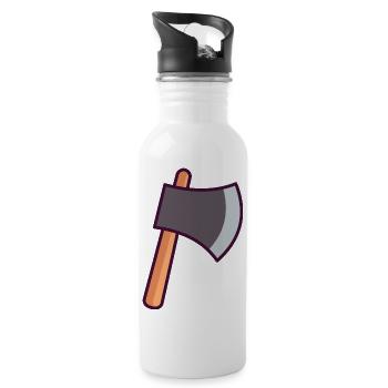 Axt - Trinkflasche mit integriertem Trinkhalm - Weiß - Rechts