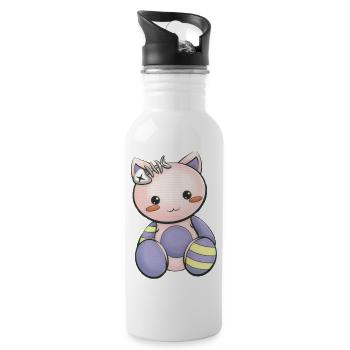 Manga - Water bottle with straw - white - Right