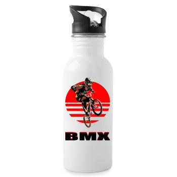 BMX Bike - Trinkflasche mit integriertem Trinkhalm - Weiß - Rechts