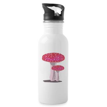 Red white testippings - Water bottle with straw - white - Right