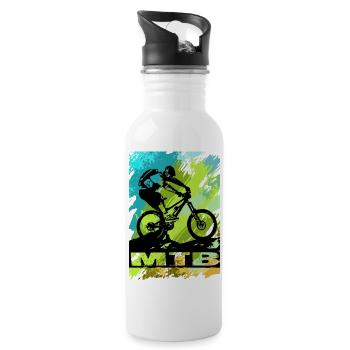 MTB Bike - Trinkflasche mit integriertem Trinkhalm - Weiß - Rechts