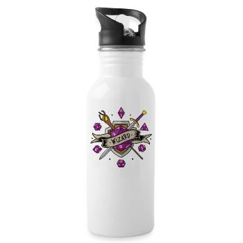 Wizard RPG - Trinkflasche mit integriertem Trinkhalm - Weiß - Rechts