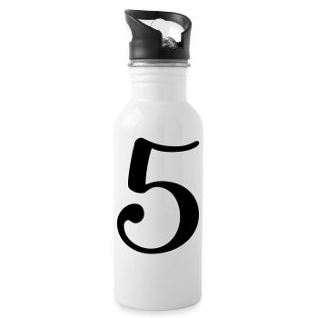 5 - Trinkflasche mit integriertem Trinkhalm - Weiß - Rechts