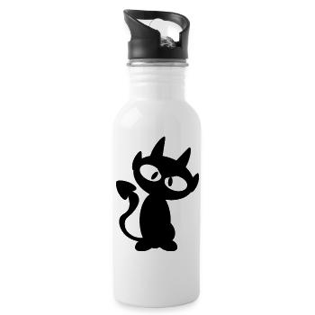 Kleiner böser Teufel T-Shirt - Trinkflasche mit integriertem Trinkhalm - Weiß - Rechts