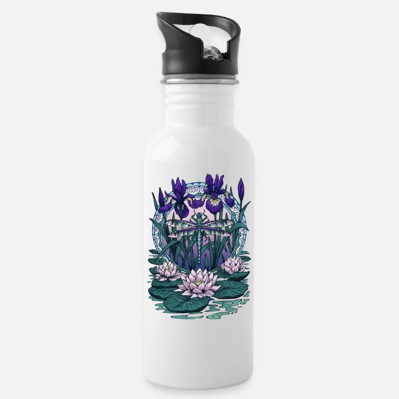 libelle2 - Trinkflasche mit integriertem Trinkhalm - Weiß