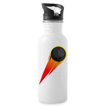 Bowling - Trinkflasche mit integriertem Trinkhalm - Weiß - Rechts