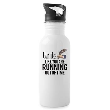 Author Writing Writer Literature - Water bottle with straw - white - Right