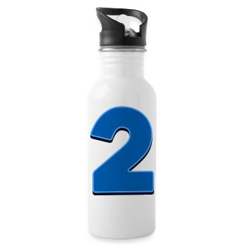 2 - Trinkflasche mit integriertem Trinkhalm - Weiß - Rechts